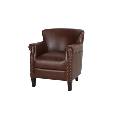 كنب جلد مفرد مكتبي لون بني