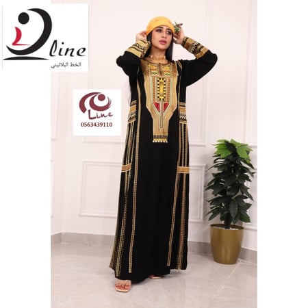 جلابية عسيري كريب ملكي فاخر