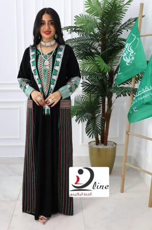 جلابية عسيري كريب ملكي فاخر