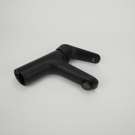 خلاط مغسلة قصير مقبض مسطح بلون اسود مطفي سهل التنظيف من عسك للأنابيب