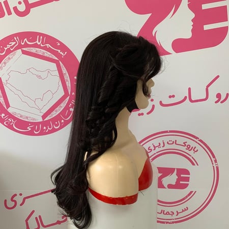 باروكه شعر طبيعي20أنش جذور امامبه فروة حرير لون اسود طبيعى قصه مميزه