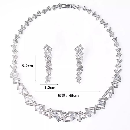 Zirconia Necklace and Earrings Set