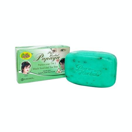 صابون الببايا 7 في 1 بالحبيبات السوداء و الشاي - 135 جرام
