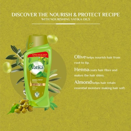 شامبو فاتيكا يغذي ويحمي بزيت الزيتون والحناء - 700 مل