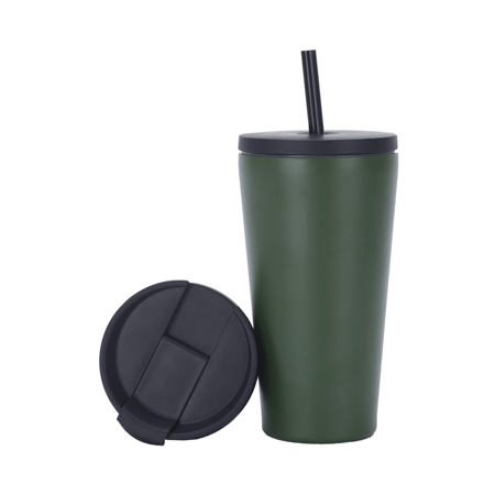 كوب اناء 16oz للبارد و الحار مع غطائين  -Anime