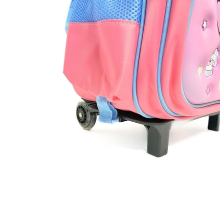 حقيبة مدرسية للأطفال بعجلات منفصلة مع حقيبة غداء و مقلمة ميلودي - 4 قطع