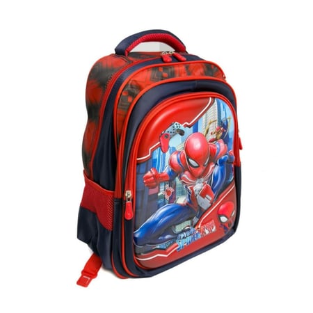 حقيبة مدرسية للأطفال بعجلات منفصلة مع حقيبة غداء و مقلمة سبايدرمان - 4 قطع