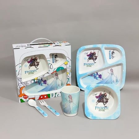 طقم اواني للأطفال السا من البامبو5 قطع