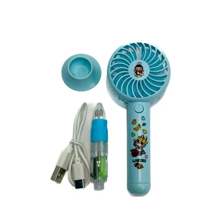 مروحة لابوبو مع قلم متعدد الألوان قابل للشحن