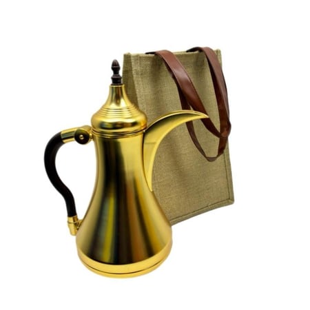 سلة تنزه خيش بحامل جلد بني فاخرة مقاس صغير 21*34*19 cm