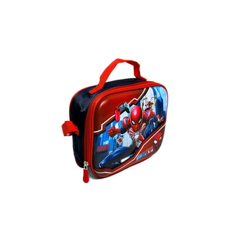 حقيبة مدرسية للأطفال بعجلات منفصلة مع حقيبة غداء و مقلمة سبايدرمان - 4 قطع