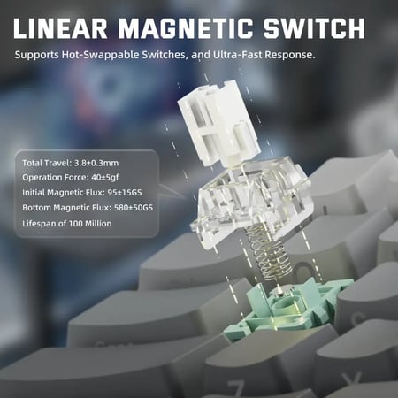 كيبورد - ATTACK SHARK X68PRO HE Wireless Rapid Trigger Keyboard Magnetic Switch