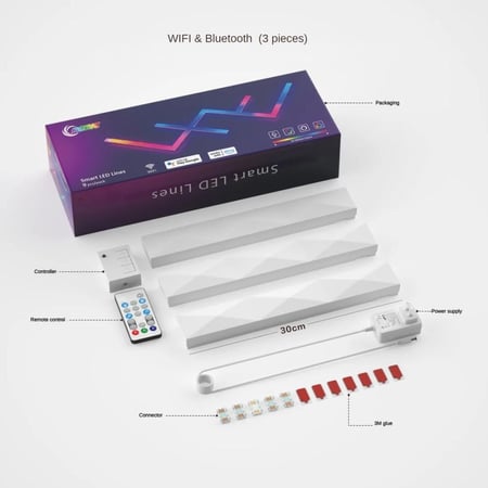 اضاءة الدايموند ليد -Diamond Lines RGBIC Wifi Lightning