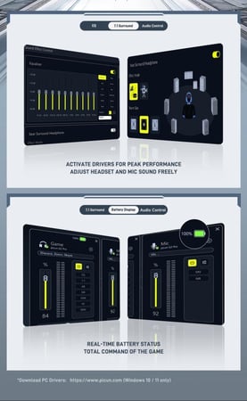 سماعة الاصدار الثاني -Picun G2 Pro E-sports Wireless - Wired Gaming Headse
