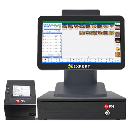 جهاز كاشير مطاعم او كافي شوب او عصيرات I3 شاشة لمس  درج  طابعة مع البرنامج