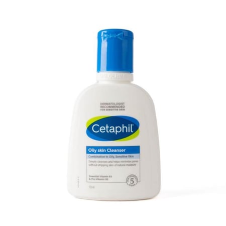 cetaphil سيتافيل، منظف البشرة الدهنية، للوجه، للبشرة العادية والدهنية - 125 مل