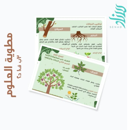 مطوية علوم - ثالث ابتدائي - النباتات واجزاؤها