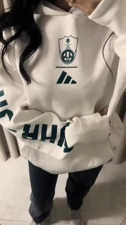 هودي الاهلي السعودي الشتوي اللون الابيض