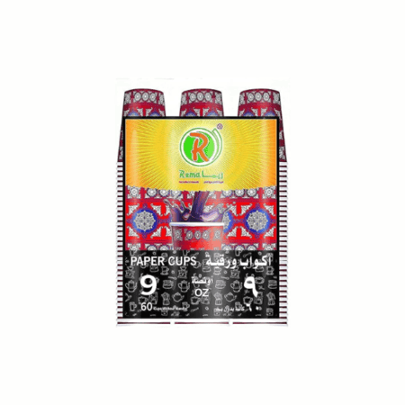 اكواب ورقية 9اونصة 60كاسة بنقشر رمضان 60كوب من ريما