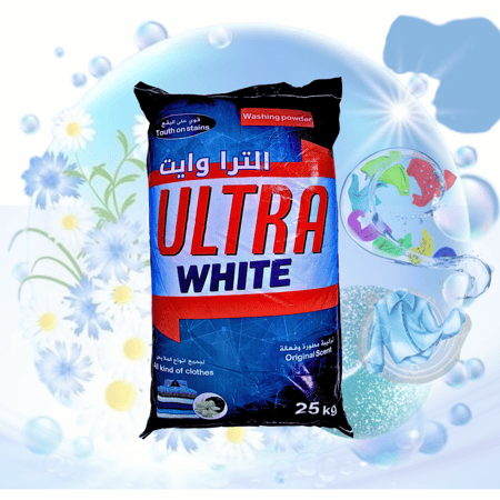صابون بودرة الترا وزايت 25كيلو يزيل البقع  ويحافض على الاوان  مسحوق رغوي