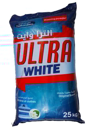 مسحوق صابون ملابس الترا وايت 25 كيلو