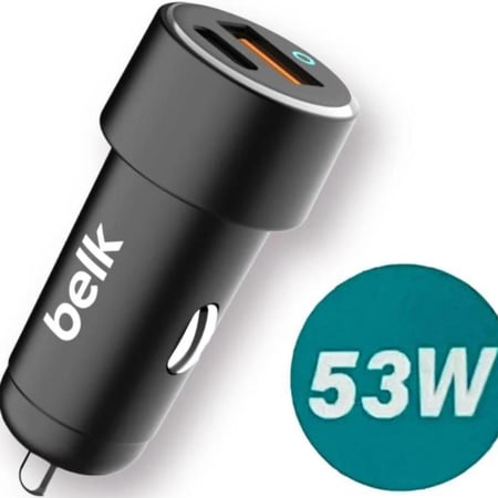 شاحن سيارة ثنائي من بيلك 53W PD  Belk