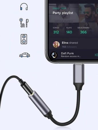 محول Lightning إلى 3.5 ملم Yesido YAU21 لأجهزة آيفون
