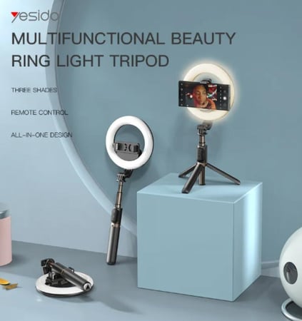 يسيدو ستاند تصوير وعصا سيلفي لاسلكي مع رينق لايت SF12