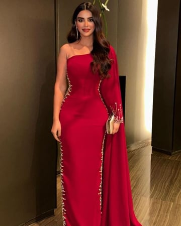 فستان شال مطرز جوانب /Mair Fashion