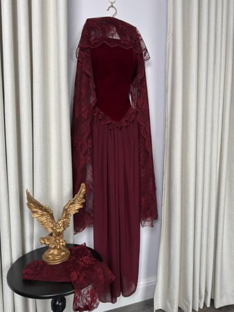 فستان بني راقي باربي علا دانتيل مشجر /Mair Fashion