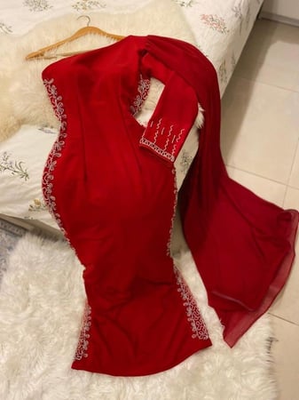 فستان شال مطرز جوانب /Mair Fashion