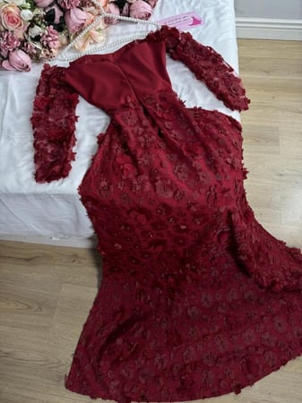 فستان سهرة راقي ورود /Mair Fashion