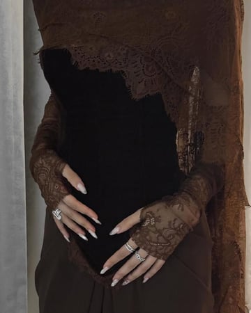 فستان بني راقي باربي علا دانتيل مشجر /Mair Fashion