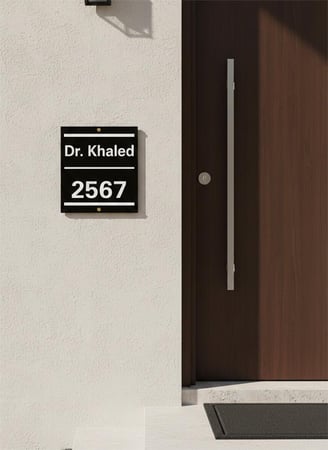 لوحة عنوان المنزل مصنوعة من الحديد المقاوم للصدأ