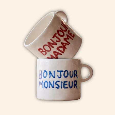 French Lovers' Mug Set - طقم من قطعتين