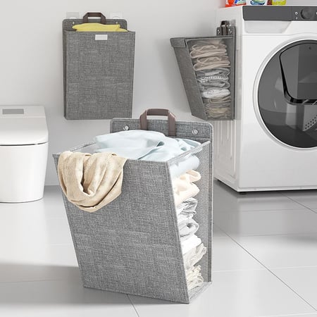 Multi-functional Finishing Storage Wall Hanging Clothes Dirty Clothes Basket New Good Dirty Clothes Basket Foldable Household Dormitory Dormitory