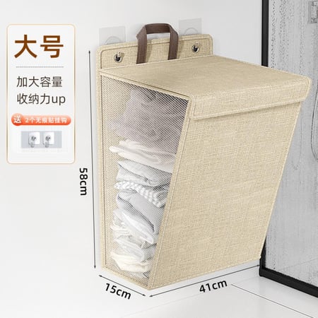 Multi-functional Finishing Storage Wall Hanging Clothes Dirty Clothes Basket New Good Dirty Clothes Basket Foldable Household Dormitory Dormitory