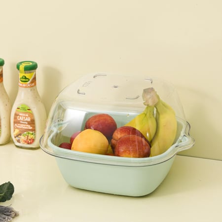 Factory direct drain basket eight-piece multi-functional kitchen plastic double-layer household basket wash basket large drain basket