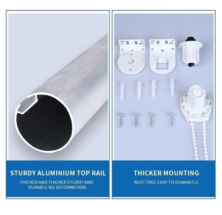 ستائر رول بلاك اوت و صن سكرين و ضمان 5 سنوات على القماش والماكينة