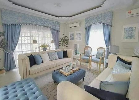 ستائر بلاك اوت مع شيفون - الأنسجة الأنيقة للستائر