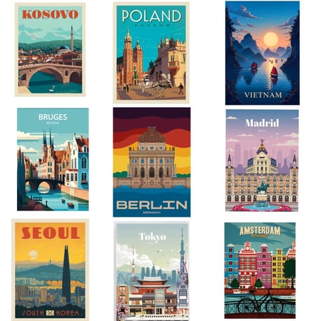 ستيكرات ريموا لشنطة السفر لدول