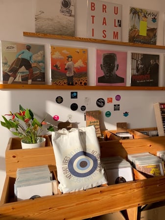 شنطة قماش مطبوع العين الزرقاء