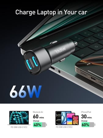 شاحن سيارة 66W Active  AC-66