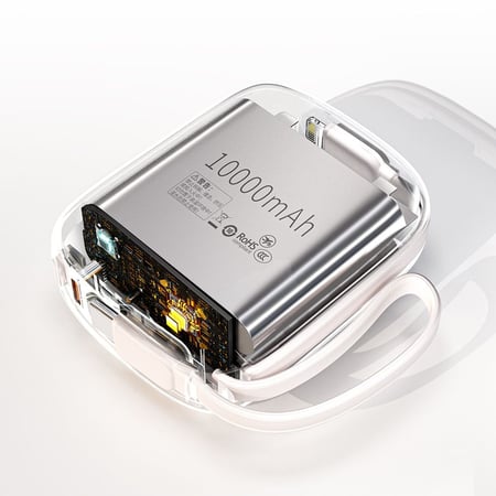 شاحن متنقل WOPOW MiniGo SQ63 بسعة 10,000 ملي أمبير- أبيض