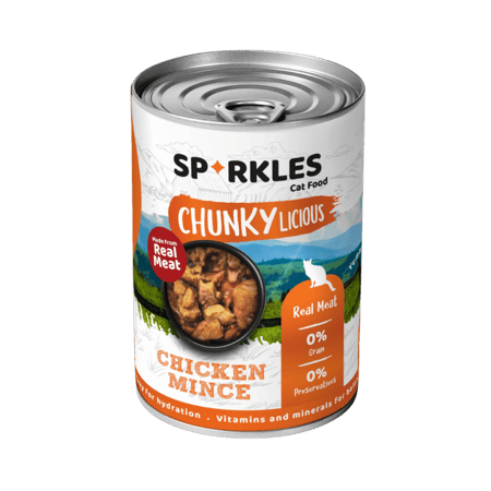 سباركليز | طعام رطب للقطط قطع لحم حقيقية من الدجاج المفروم