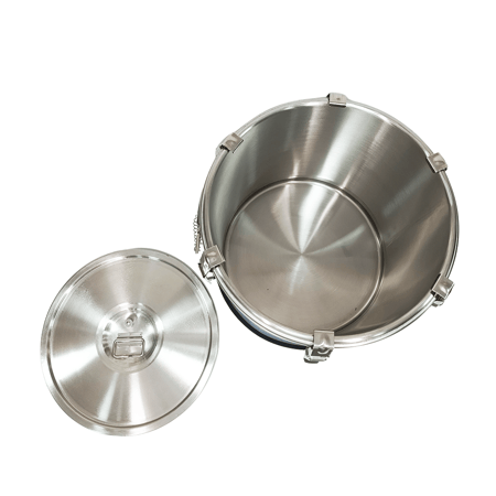 حافظة بجلدة استيل بقفل 70 لتر