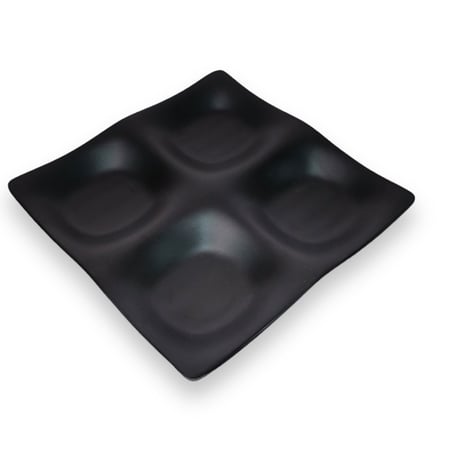 طبق ميلامين اسود مقسم رباعي