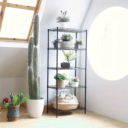 استاند رفوف كروم اسود 4 ارفف 150 سم