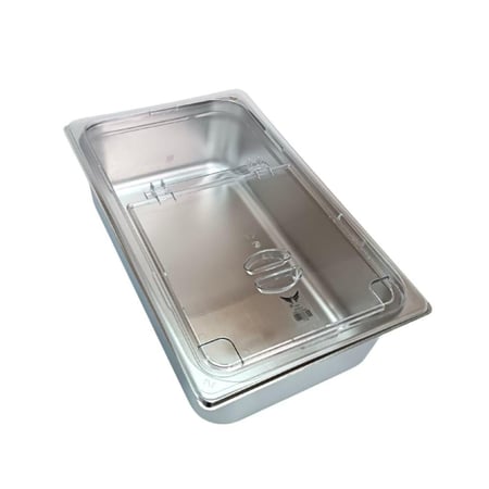 صواني حوض استيل مع غطاء شفاف عمق 10 سم (1/1)