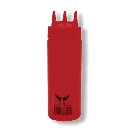 علب كاتشب بثلاث فتحات احمر